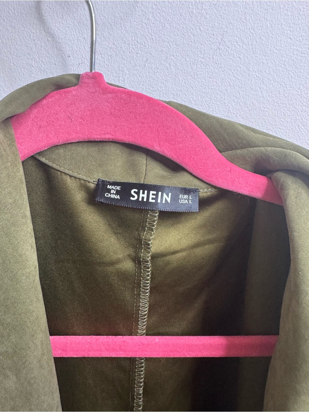 SHEIN Olive Utility Draped Open Front Jacket - Picture 3 of 3